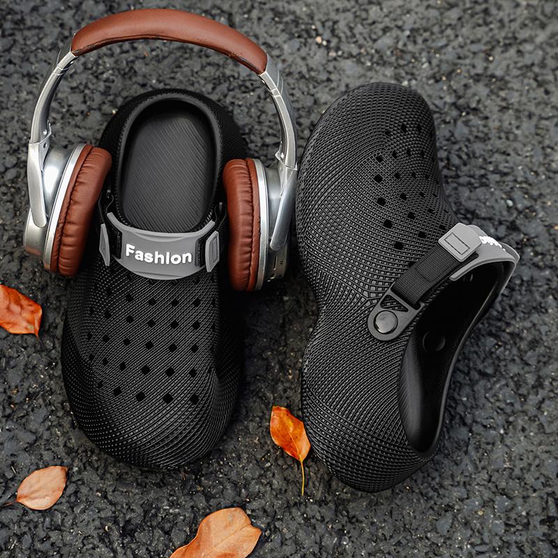 New Summer Fashion Couple Slippers Eva Baotou Men'S Sandals Outdoor Thick Bottom Hole Shoes Luxury Beach Men Garden Shoes