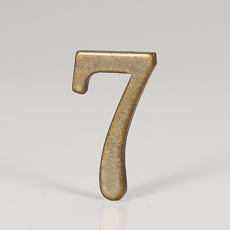 D-Shaped Imitation Gold Metal Address Number Plate