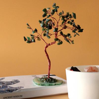 Green Aventurine Crystal Tree 100 Gemstones Agate Base