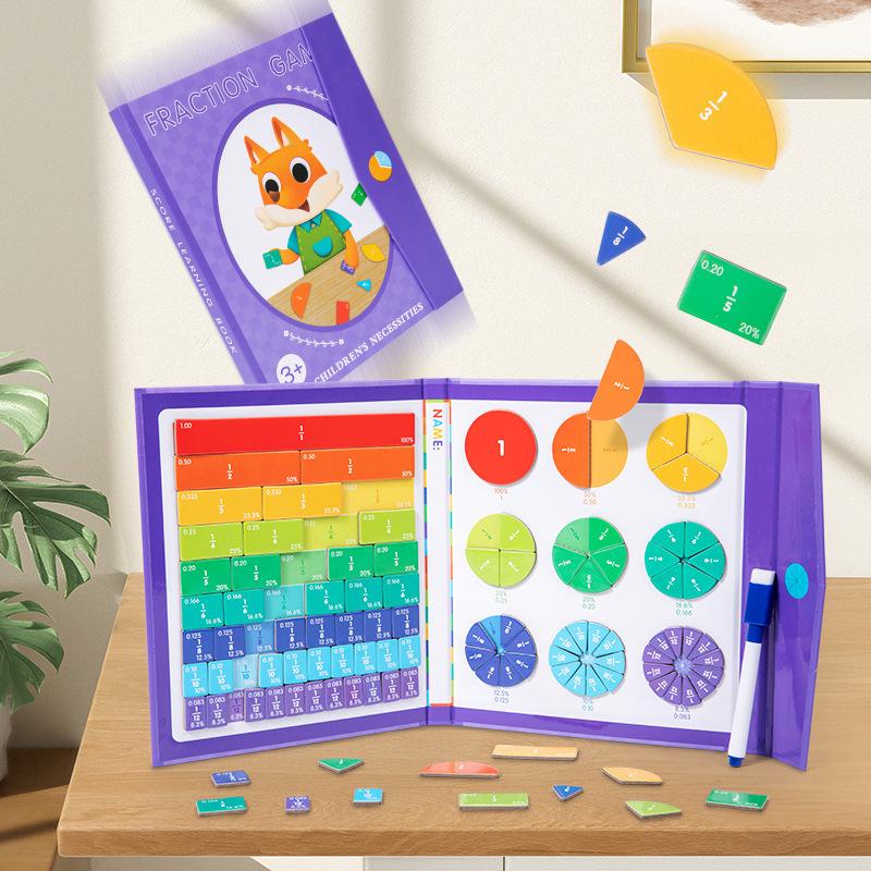 Children's Magnetic Fraction Learning Book: Math Addition & Subtraction Teaching Aids