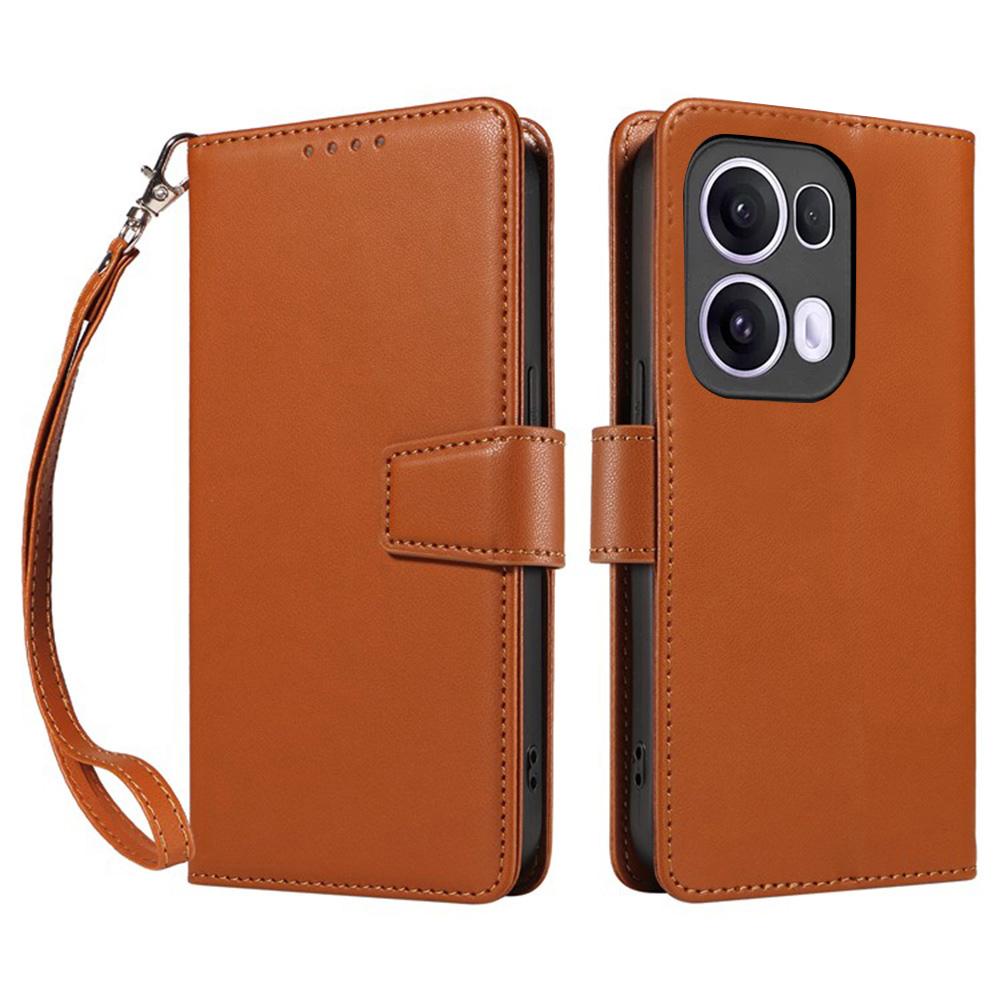 For Oppo Reno13 Pro 5G Case RFID Blocking Leather Wallet Flip Phone Cover with Wrist Strap