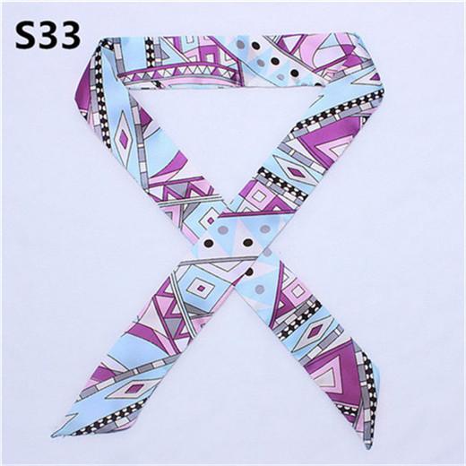 47 Colors Brand Bandana Small Silk Bag Scarf Women Head Hijab Scarf Long Skinny Scarves For Ladies Fashion Headband