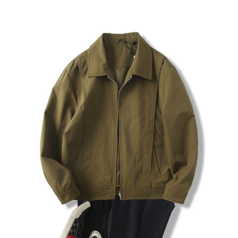 American Retro Casual Workwear Jacket for Men, Spring and Autumn Trendy Brand Design, High-Quality Export Turn-Down Collar Shirt Jacket