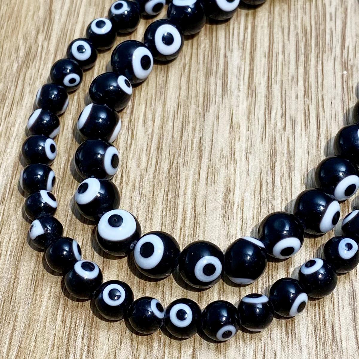 

Стеклянные бусины миллефиори круглой формы 4/6/8 мм с узорами от сглаза для изготовления ювелирных изделий своими руками 6mm 65pcs чёрный