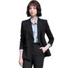 Women's Gray Double-Breasted Suit Set - 2025 Spring/Autumn British Style Formal Workwear