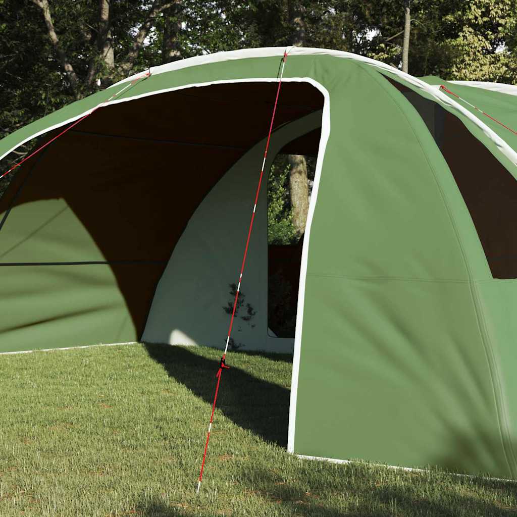 6 Person Tunnel Tent in Green and White 700 x 590 x 215 cm