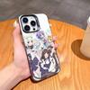 N-Nekopara girls Game Phone Case For iPhone17,16,15,14,13,12,11,Pro,MAX Gray Matte Silicone Black Cover