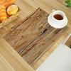 Wood Print Linen Dining Table Mats Alphabet Kitchen Placemat 30X40cm Coasters Pads Bowl Cup Mat
