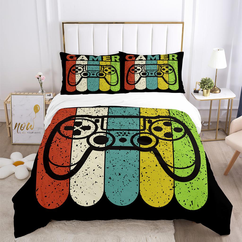 Three-Piece Quilt Cover Gamepad Kit 3D Digital Printing Bedding Sheets