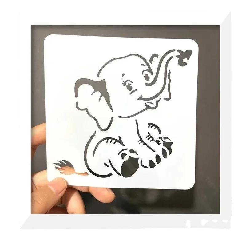 12pcs/set Children Students Drawing Template Cartoon Animals Squirrel Lion Stencils Painting Template for Scrapbook Album Decor
