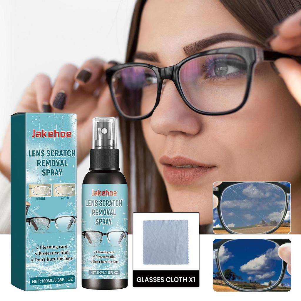 Eyeglass Lens Cleaning Spray - Gentle Anti-Fog Care Solution for Glasses - Streak-Free & Safe Formula