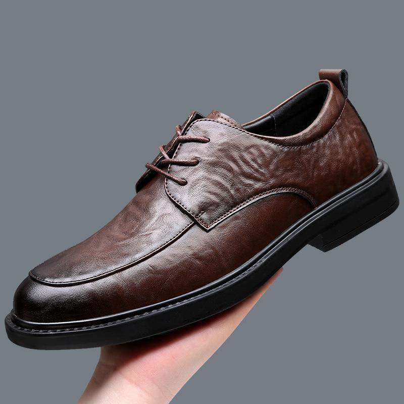 

New spring and autumn leather men s shoes breathable business dress casual shoes men s versatile high-end leather shoes 44
