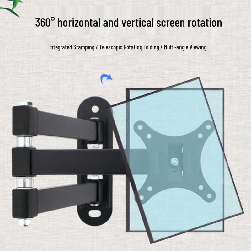Adjustable Wall Mount Monitor Stand for 17-32 Inch Screens - Universal Swivel, Retractable, Vertical & Horizontal 