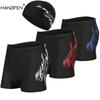 Men's European and American Style Quick-Dry Swim Trunks & Cap Set - Adult Square Leg Beachwear