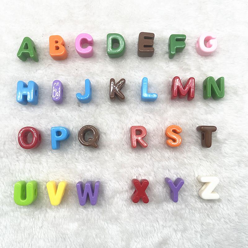 10pcs 20mm Mixed Alphabet Letter Beads Big Hole Charms Beads for Making Jewelry Diy Handmade Key Chain Accessories