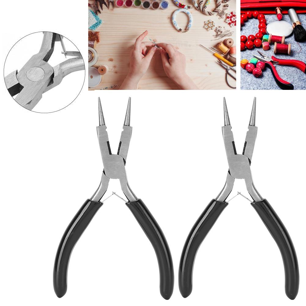 2Pcs Round Nose Pilers 4 In 1 Multifunction Hand Made Tool for Wire Wrapping Jewelry Watch Making