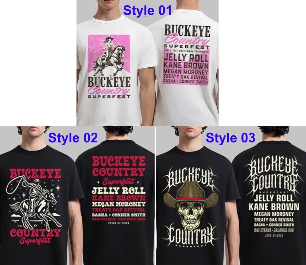 

Buckeye Country Superfest 2025 Merch Rodeo Lineup T-Shirt, 3 Styles Shirt XL