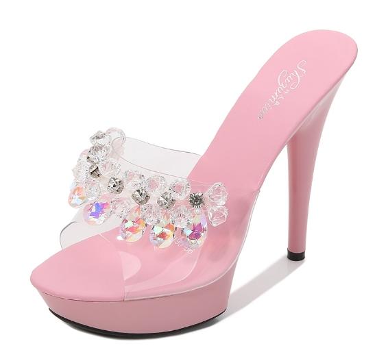 Fashion Patent Leather Mules Women Slippers Sandals Sexy Party Shoes Luxury Comfortable Summer Fashion 13cm