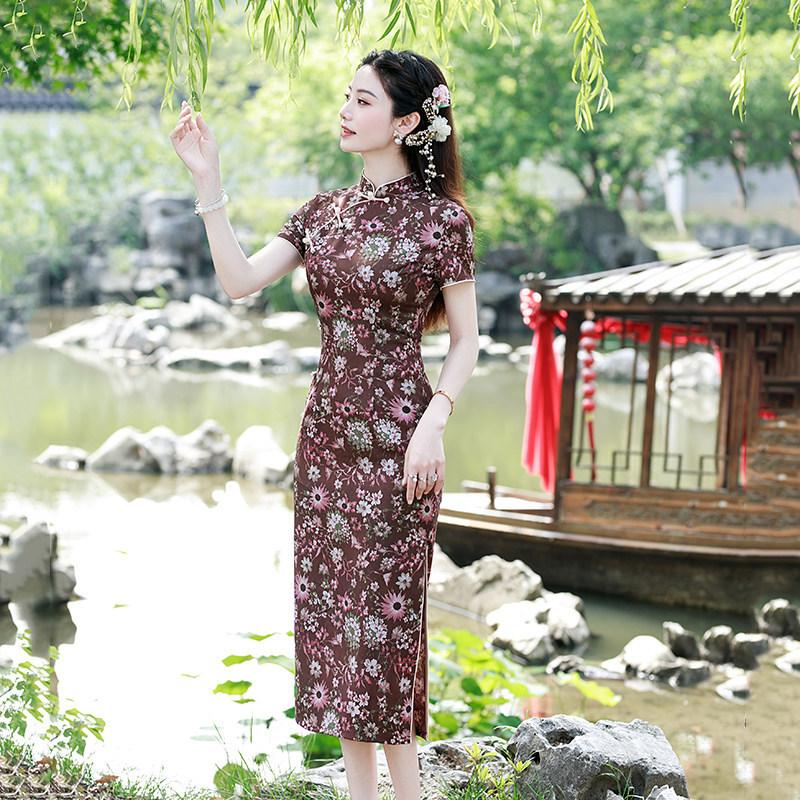 Guofeng New Chinese-style Suzhou Long Cheongsam Improved Young 1011 New Women's High-end Sense Can Be Worn Daily In Summer