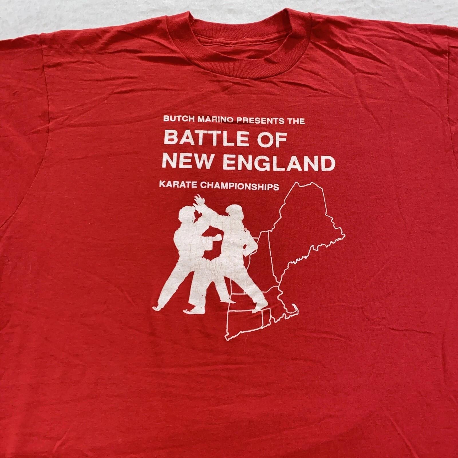 vtg 80s BUTCH MARINO BATTLE OF NEW ENGLAND KARATE CHAMPIONSHIPS T-Shirt MEDIUM 3XL