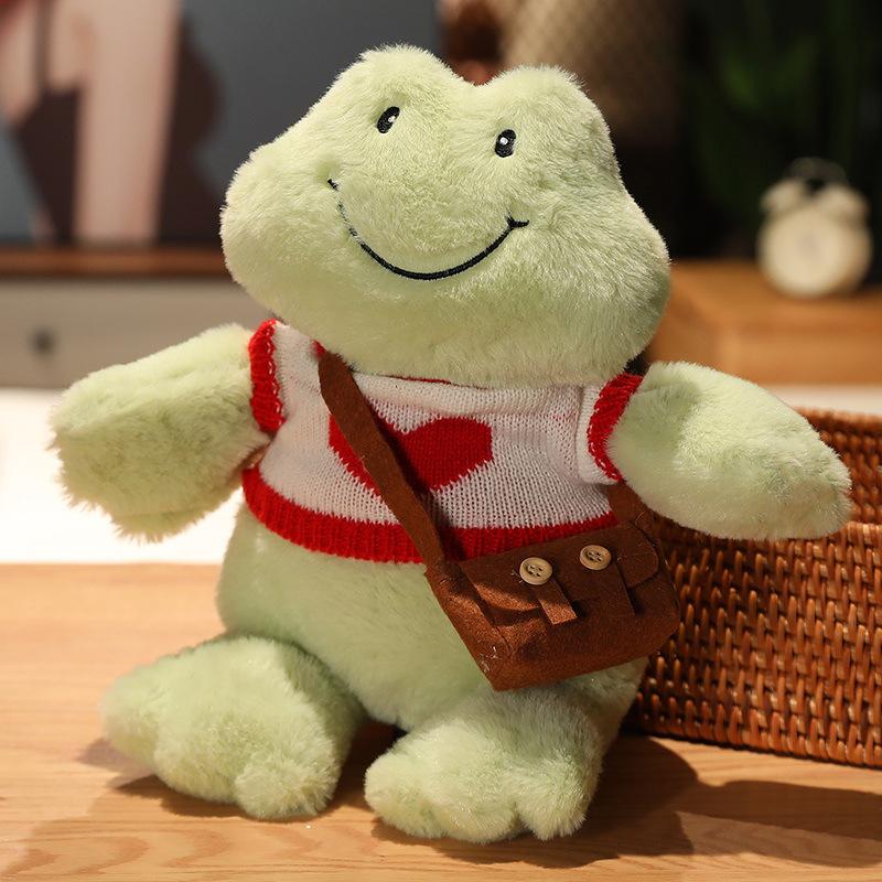 

ins a smiling frog plush doll cute frog doll sleeping toy mung bean frog birthday gift female full length 30cm and height 26cm