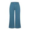 Women's Fashionable Temperament Elegant Casual Solid Color Loose Large Size Casual Flared Cotton And Cropped Pants