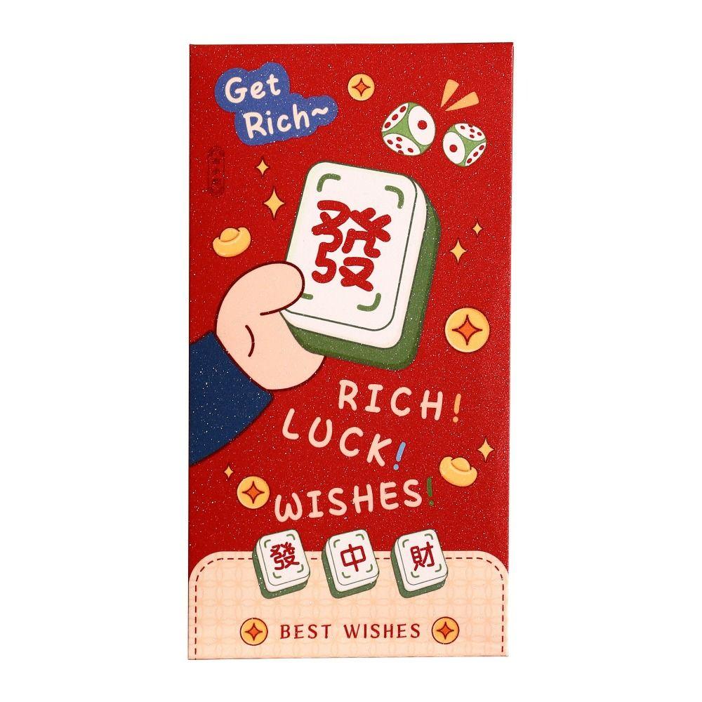 6pcs/set Cartoon Fortune Red Envelope Chinese Style Blessing Hongbao  Lunar New Year
