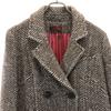 KENZO Made in France Herringbone Pattern wool Chester coat 42 Brown Women Used