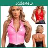 Crop Top Wetlook Dámská Slim Fit Vesta Lakované Tílko Bez Zadní Části Camisole Košile Topy Clubwear
