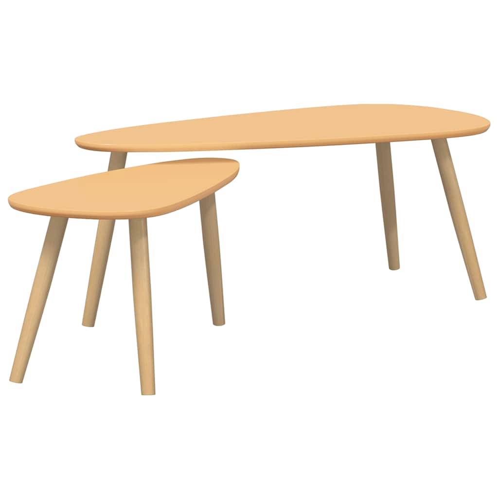Vidaxl Coffee Table Set, 2 Pcs, Brown, Solid Pine Wood