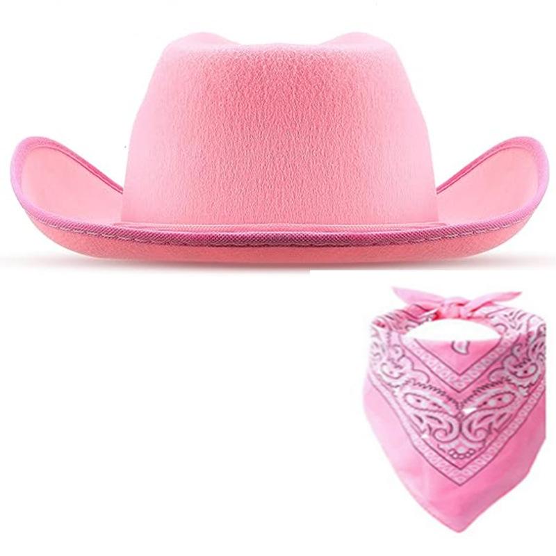 Children's Coffee Hemmed Cowboy Hat Square Towel Set, Brown Dick Cowboy Hat