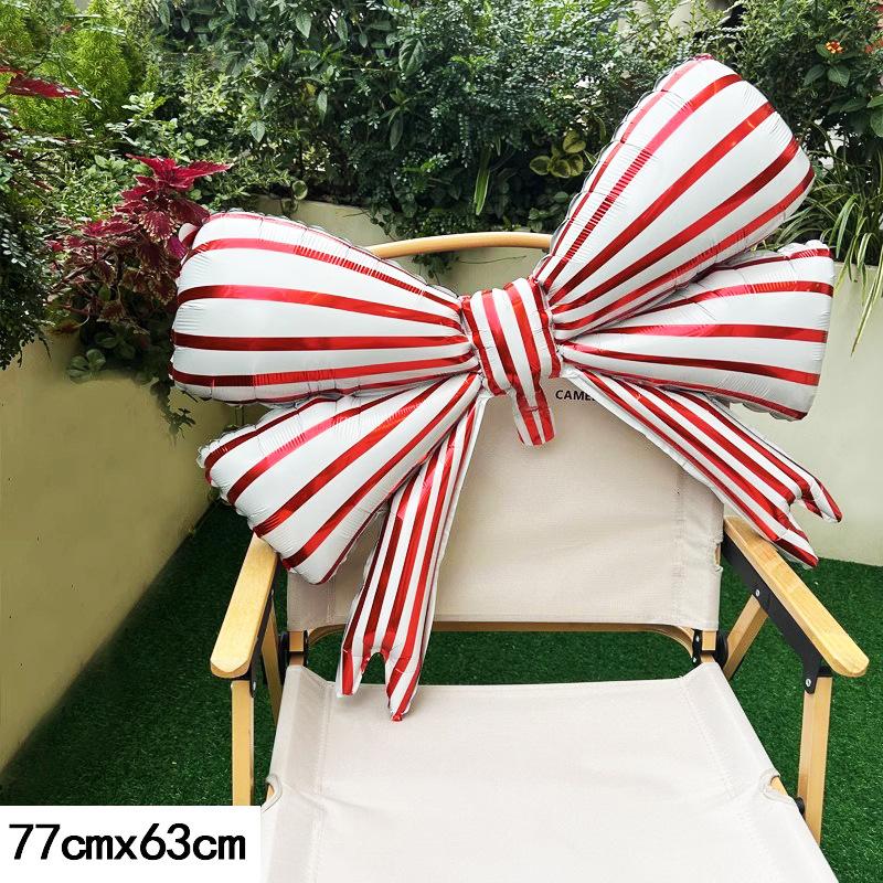 Striped Bow Balloon Children'S Birthday Party Decoration Arrangement Dessert Shop Window Scene Shop
