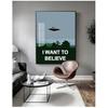 Quadri per Decorazione Soggiorno Senza Cornice I Want To Believe X File TV Gioco Stampe su Tela Poster Pittura Arte da Parete