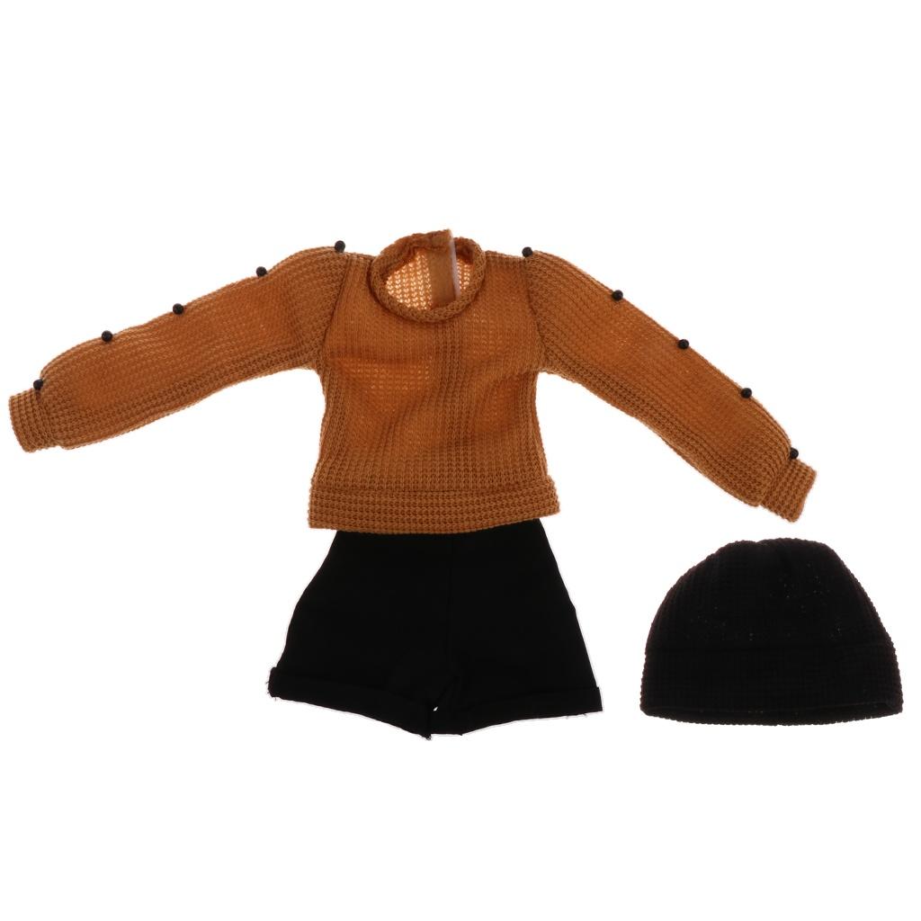 Moda Lalka Sweter Spodenki Spodnie i Kapelusz Odzież Zestaw dla lalek 1/3 BJD SD