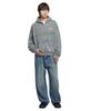 Nomanual Raw Edge Hooded Zip-Up - Washed Gray
