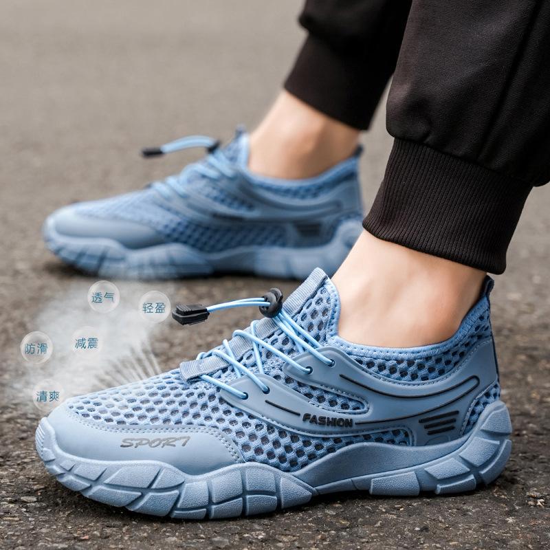 Letní nové sandály prodyšné duté protiskluzové plážové dírkované boty mládežnické sportovní a volnočasové boty tenké síťované boty