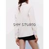 Spring New Women's Clothing French Sweet Lapel Long Sleeves Contrast Color String Decoration Tops Shirt 7484063