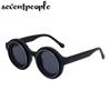Punk Round Sunglasses Men  Luxury Brand Design Steampunk Sun Glasses For Male Summer New Fashion Small Frame Shades Eyewear