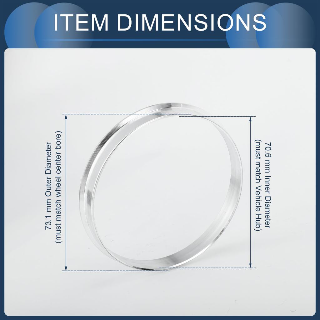 INFINAUTO Hub Centric Ring 70.6mm Inner Diameter to 73.1mm Outer