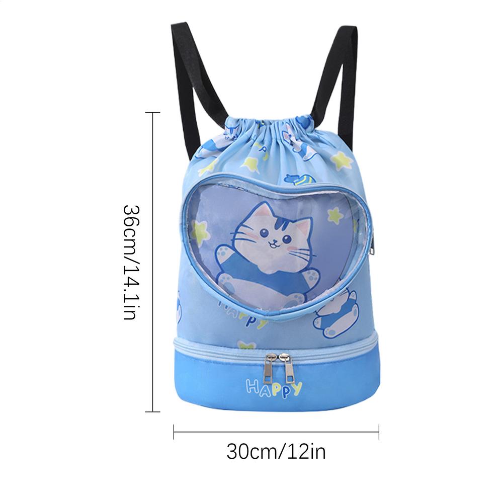 Children's Swimming Bag Wet Dry Separation with Shoe Compartment Swimsuit Storage Bag Sports Portable Backpack for Boys Girls