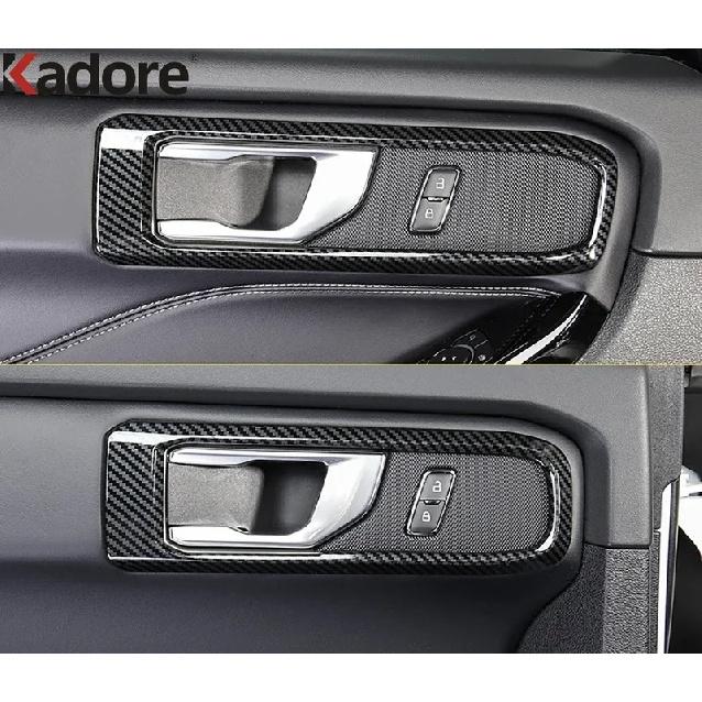 Pour Ford Explorer Bande de Garniture de Couvercle de Cuillère de Poignée de Porte Intérieure de Voiture en Fibre de Carbone Accessoires Intérieurs