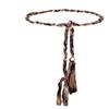 Luxury Design Brown Handmade Braid Belt Ethnic Style Thin Rope Belt  Women's Skirt Jeans Decorative