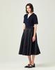 Lebeun Satin Belted Flare Skirt