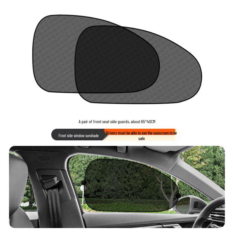 Upgraded Titanium Silver Magnetic Car Sunshade - Heat Insulation & Blackout Window Visor