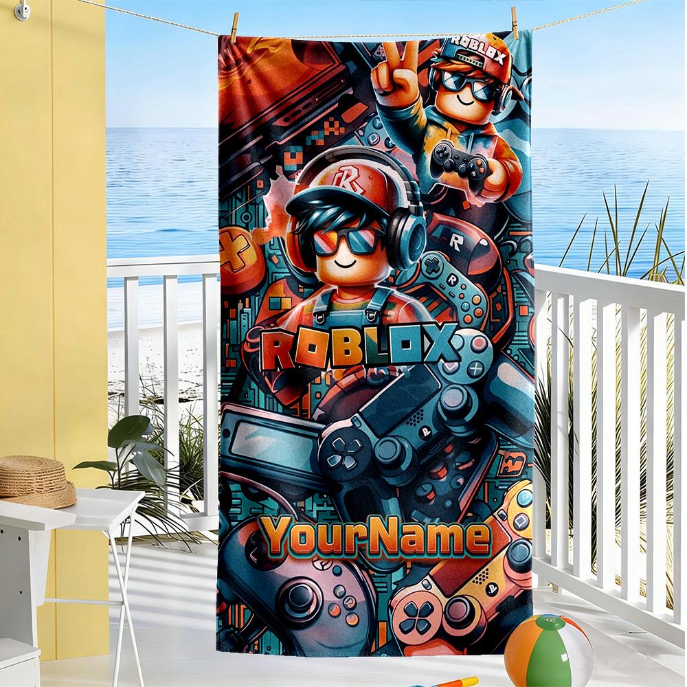 Roblox Personalized Name Beach Towel High Absorbency & Quick-Dry Suitable for Sports Travel Swimming Yoga Bathroom Beach And Pool