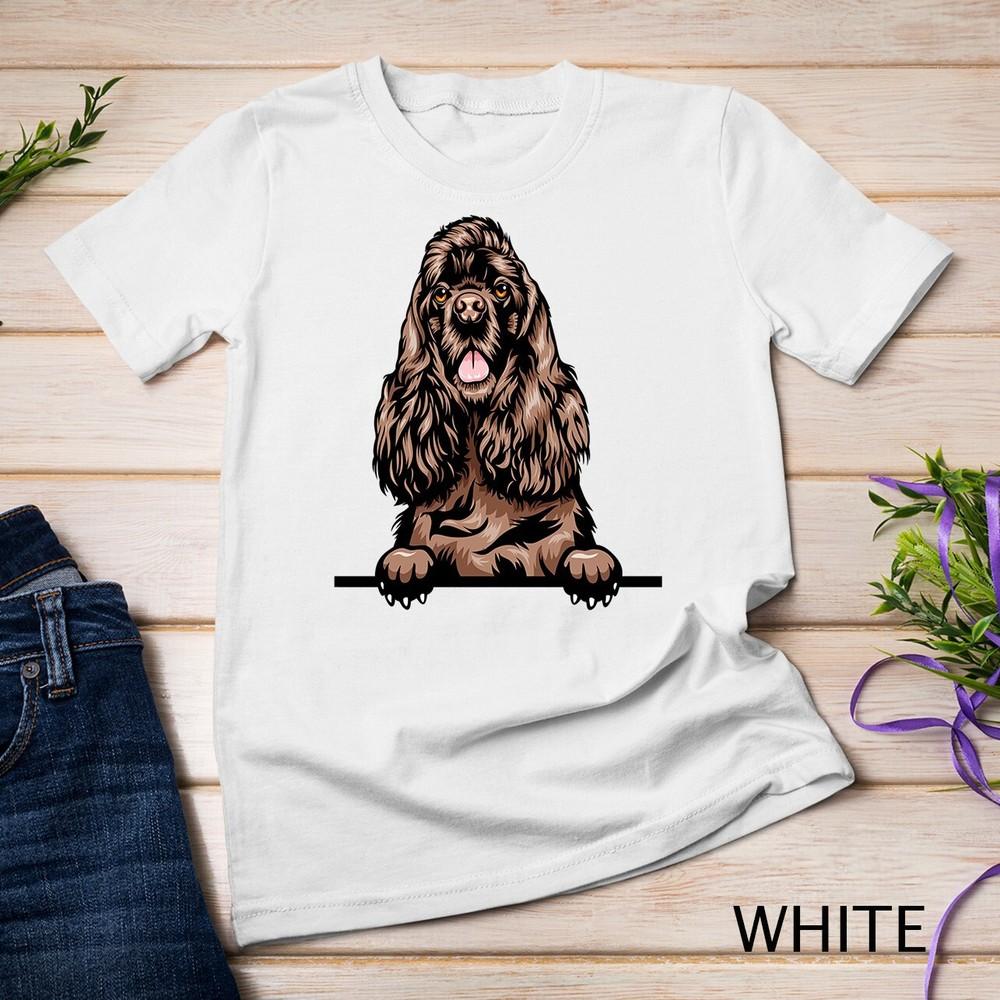 

Peeking Chocolate Cocker Spaniel Dog Unisex T-shirt XL