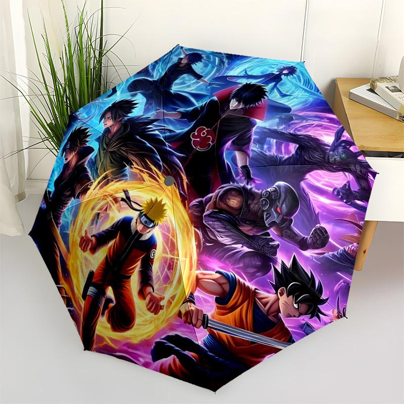 

1pc Manga Heroes Automatic Open/Close Umbrella - Compact Travel Umbrella with 8-Rib Durable Frame, Lightweight & Portable for Commuting, Fashionable A
