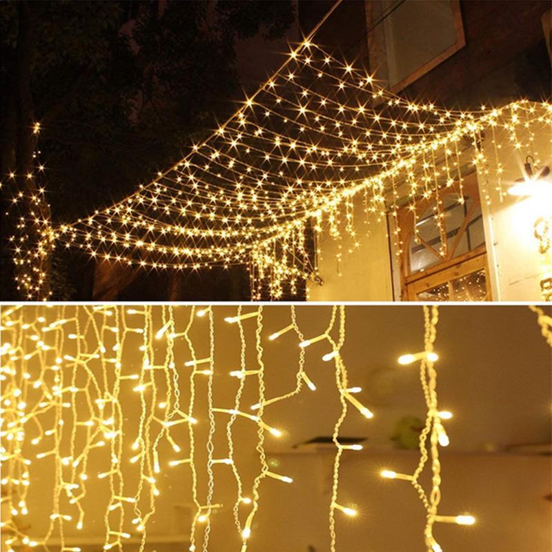 

5 м светодиодные гирлянды-сосульки для помещений, рождественские гирлянды 220 В, рождественская гирлянда, свисающий свет, для свадьбы, сада, улицы, карниза, декоративное освещение