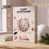 Athletic Gifts for Team Members Volleyball Girl Advent Calendar, 24-Day Sports Accessories Countdown Box Calendar Girls with Hair Ties Charms