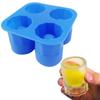 Silicone 4-Hole Ice Cube Tray for Whiskey and Summer Drinks